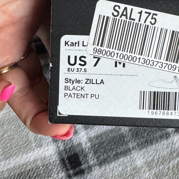 Karl Lagerfeld Black Flats Timeless Elegance - Picture 3 of 6